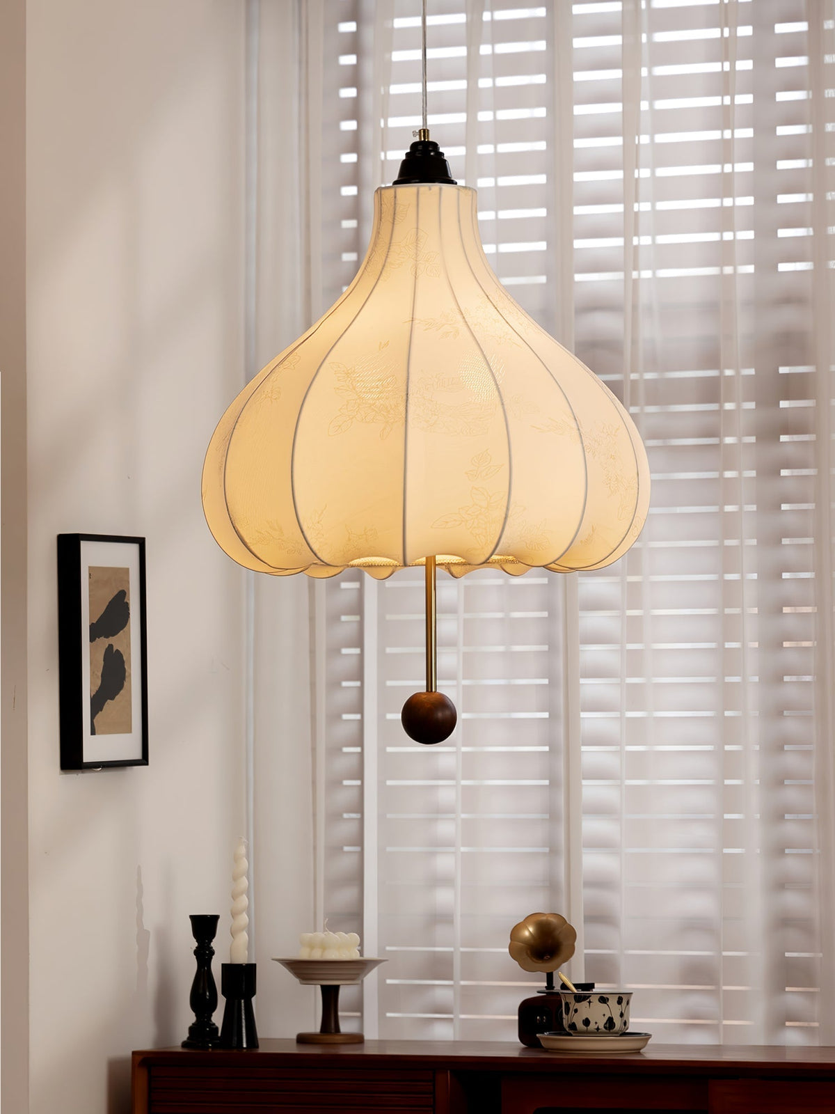 Suspension Azurine en bois et tissu – vue 23