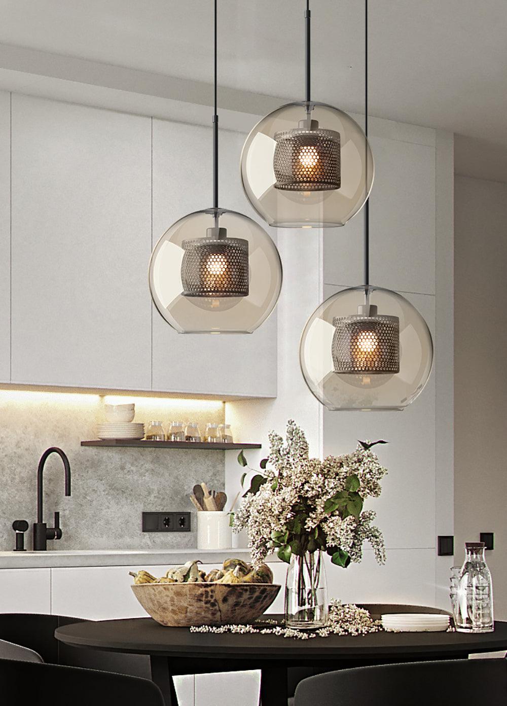 Suspension Nénuphar en verre et métal – vue 40