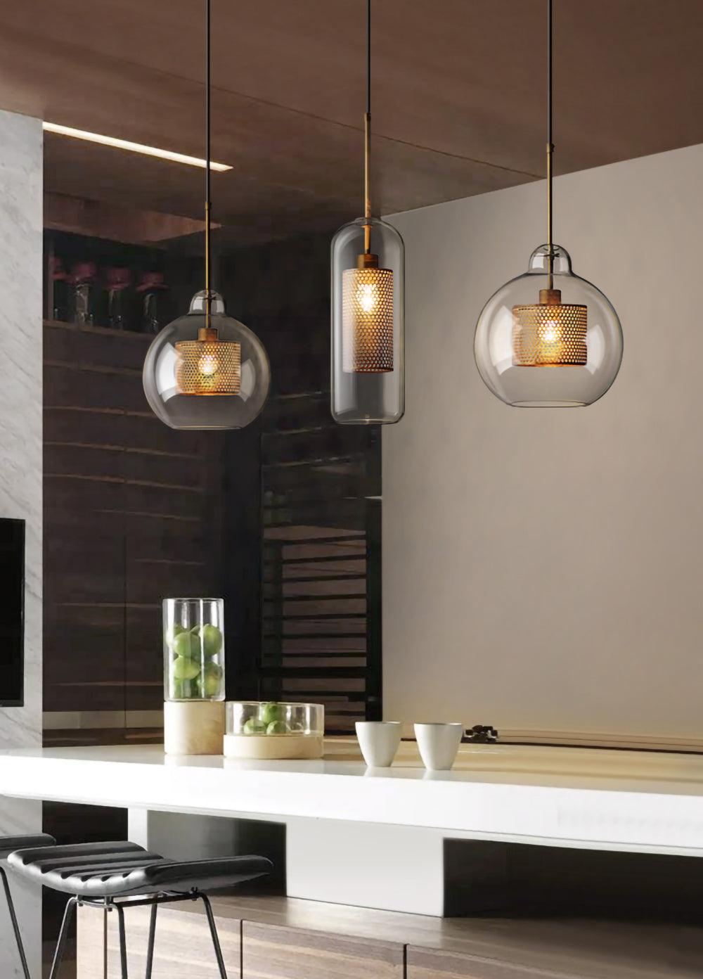 Suspension Nénuphar en verre et métal – vue 56