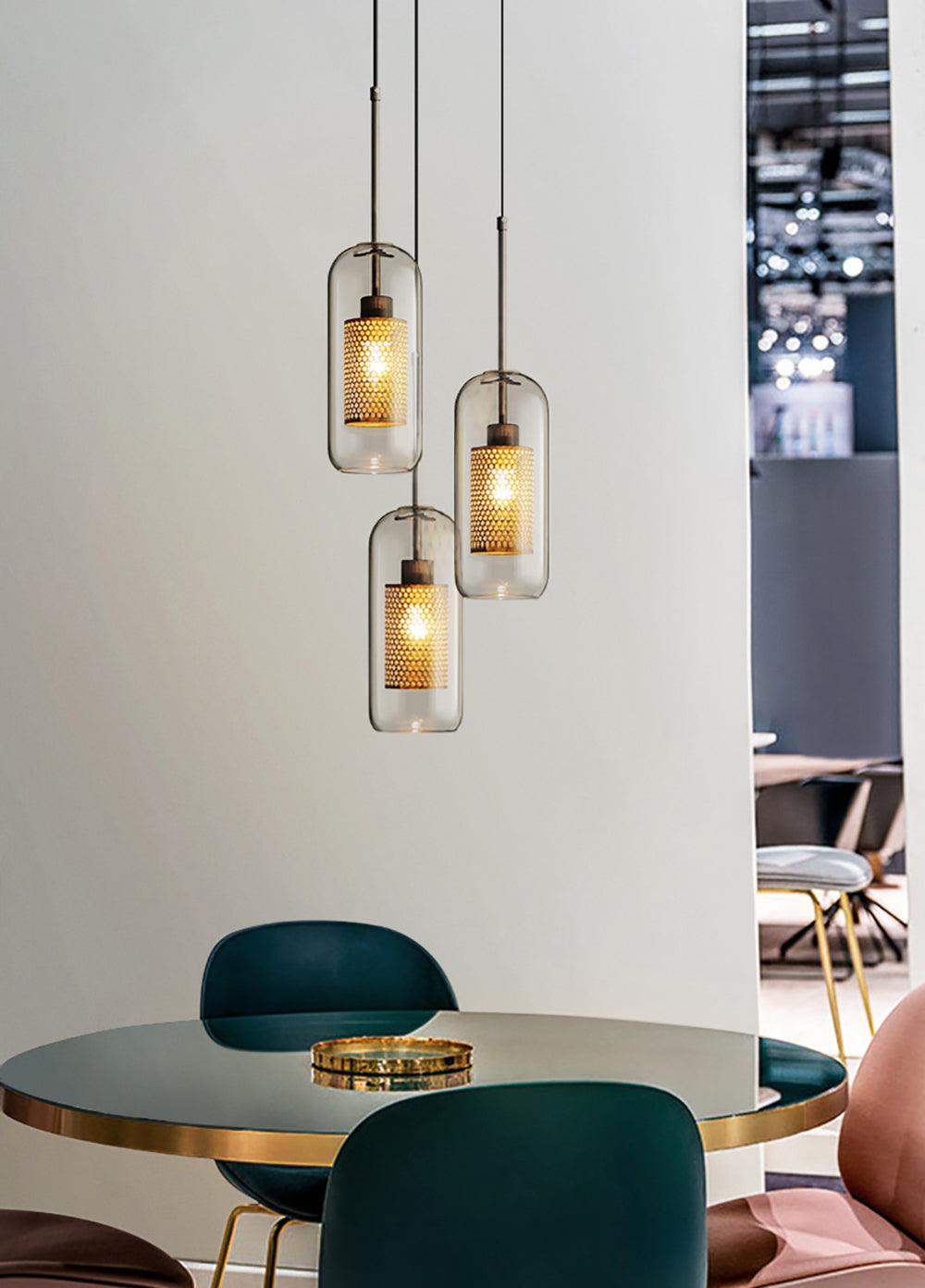 Suspension Nénuphar en verre et métal – vue 52