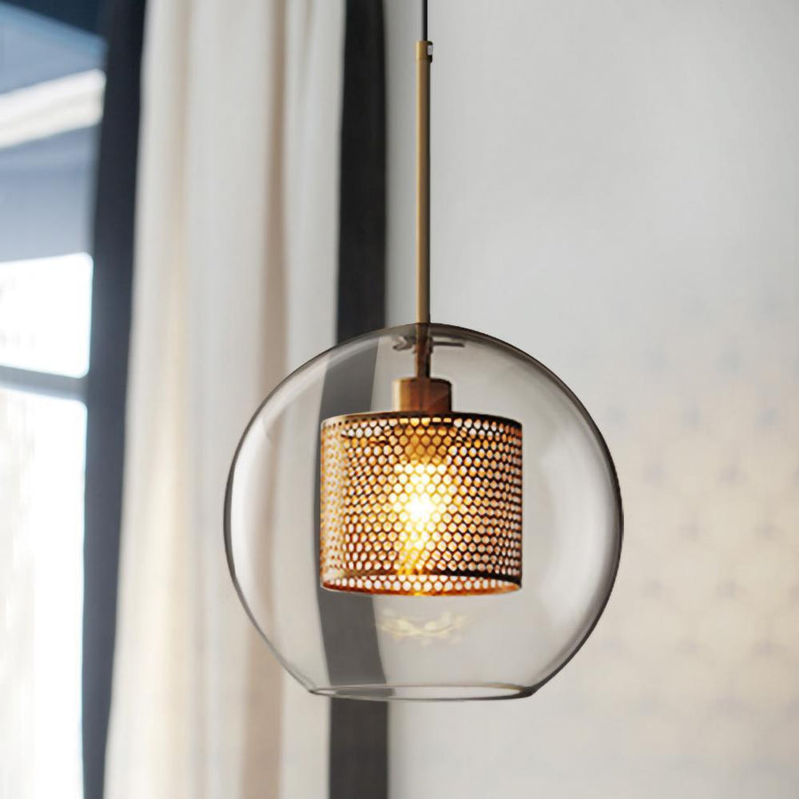 Suspension Nénuphar en verre et métal – vue 5