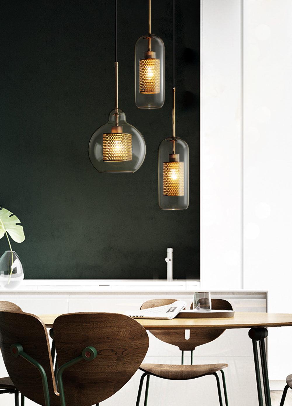 Suspension Nénuphar en verre et métal – vue 28