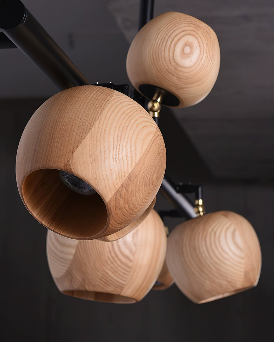 Lustre Avril en bois et fer – vue 5