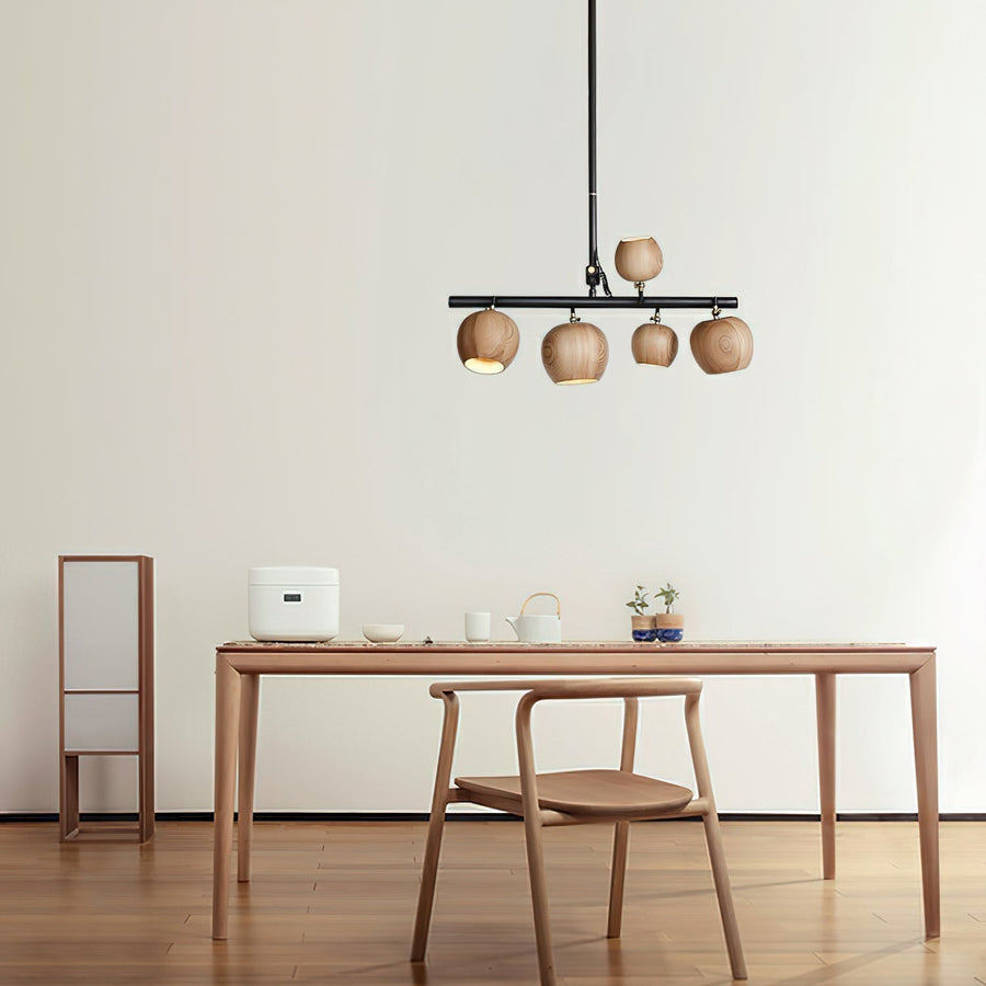 Lustre Avril en bois et fer – vue 3
