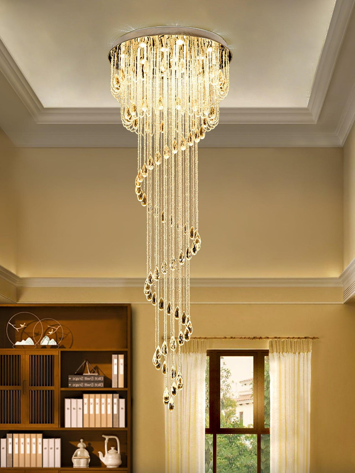 Lustre Rubis en cristal et métal – vue 12