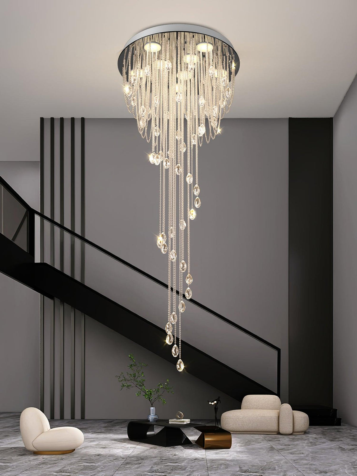 Lustre Rubis en cristal et métal – vue 17
