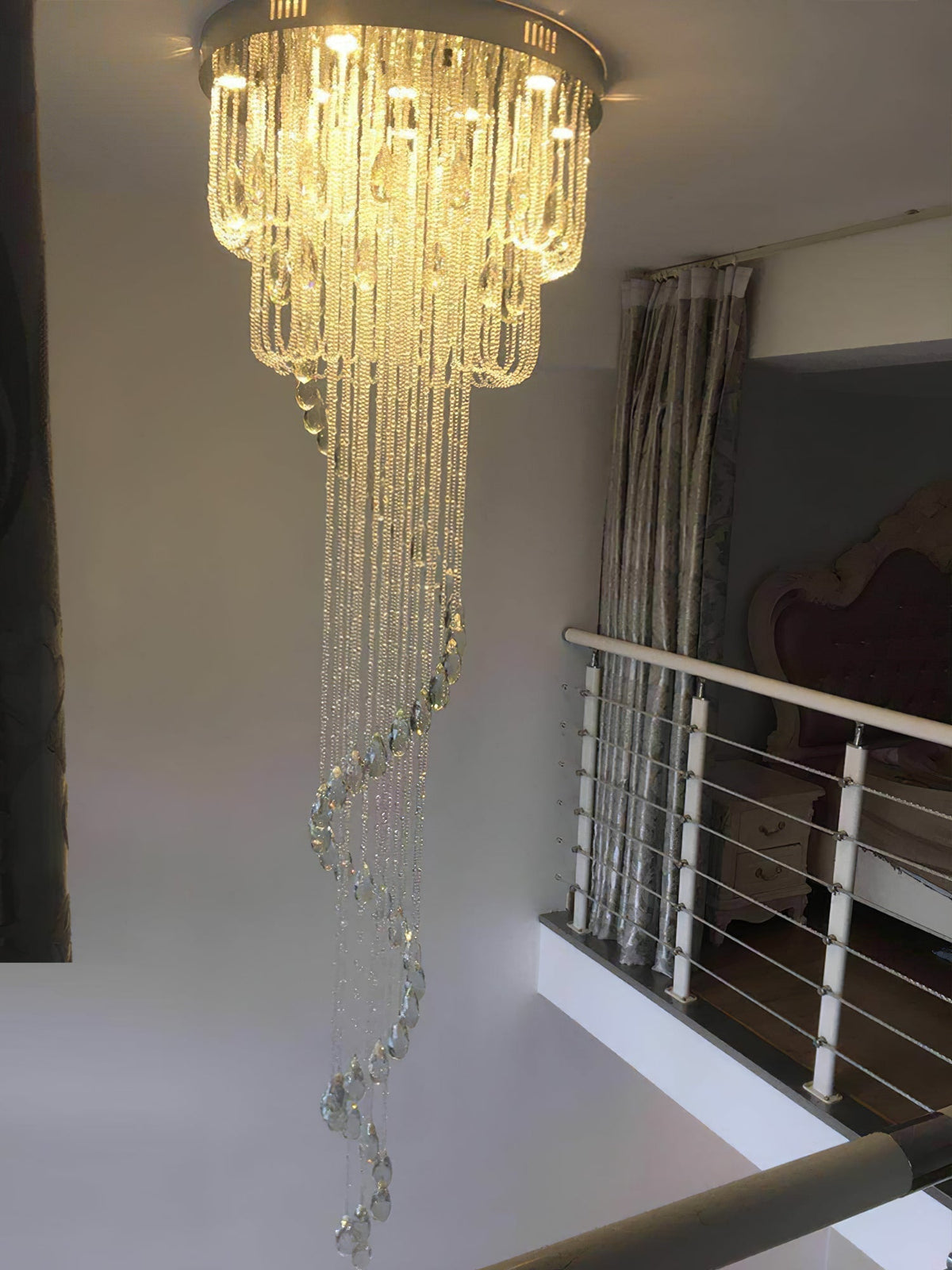 Lustre Rubis en cristal et métal – vue 18