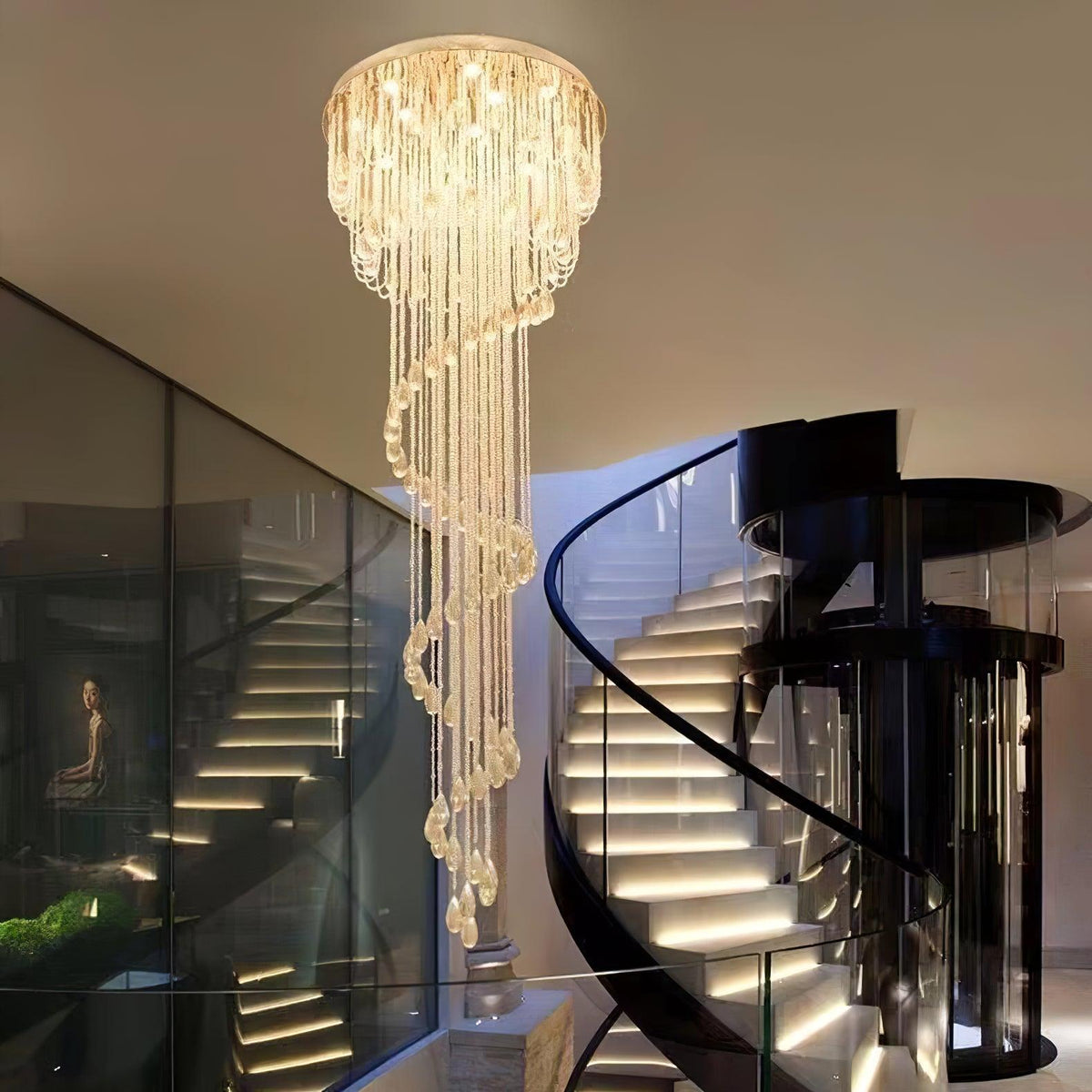 Lustre Rubis en cristal et métal – vue 4