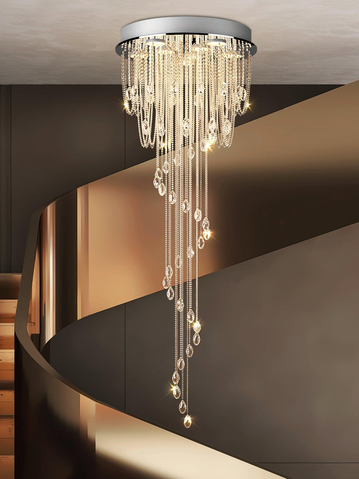 Lustre Rubis en cristal et métal – vue 13