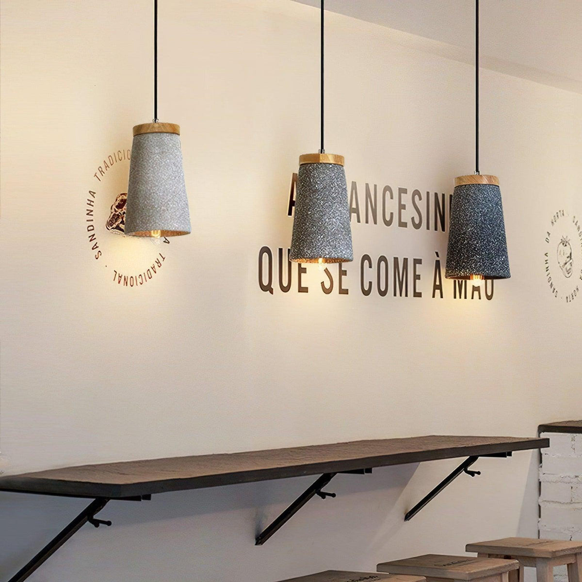 Suspension Flamme en bois – vue 12