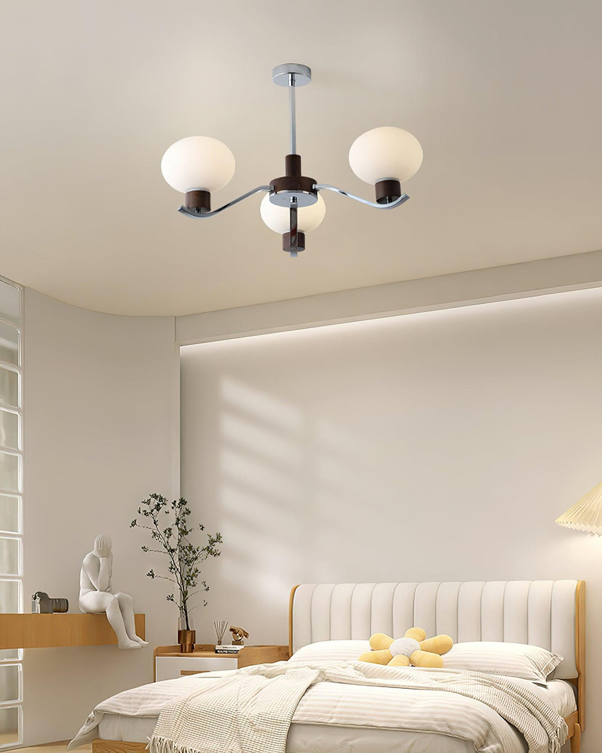 Lustre Amphore en noyer et verre – vue 29