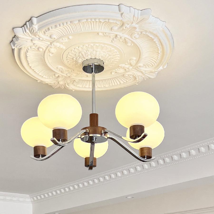Lustre Amphore en noyer et verre – vue 4