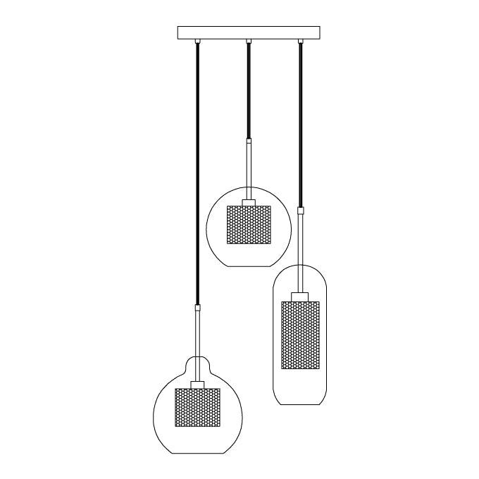 Suspension Nénuphar en verre et métal – vue 65