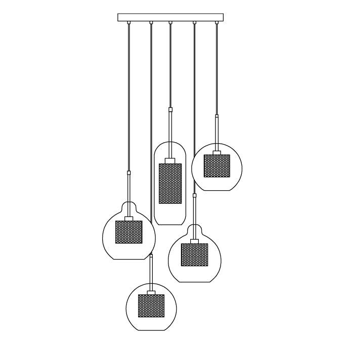 Suspension Nénuphar en verre et métal – vue 66