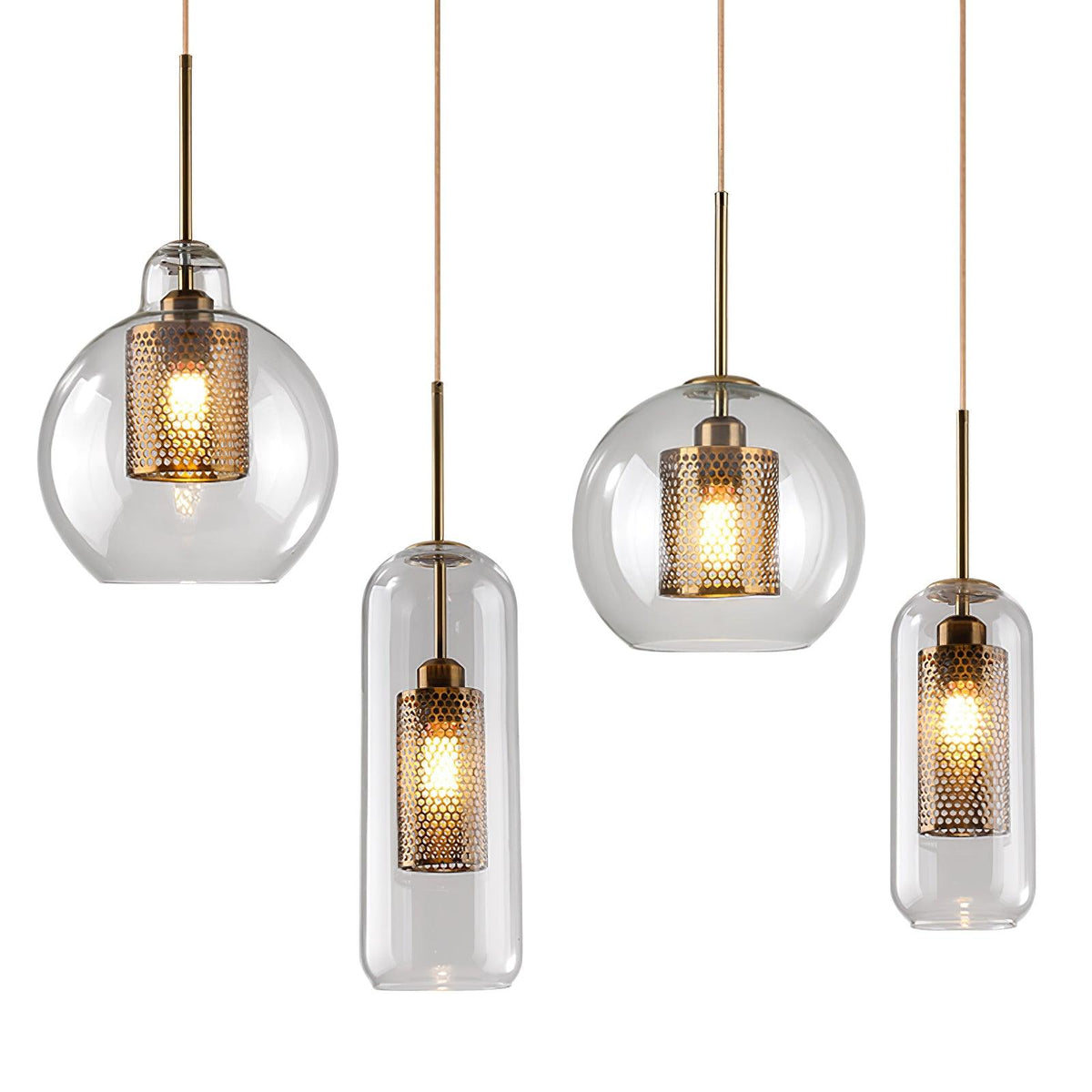 Suspension Nénuphar en verre et métal – vue 25