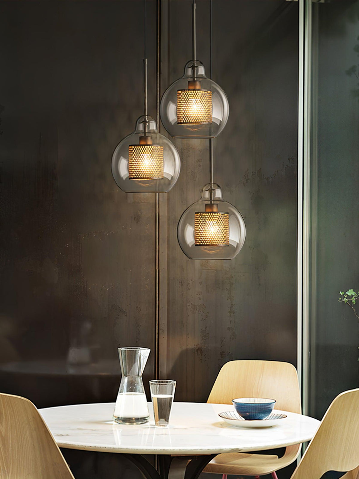 Suspension Nénuphar en verre et métal – vue 39