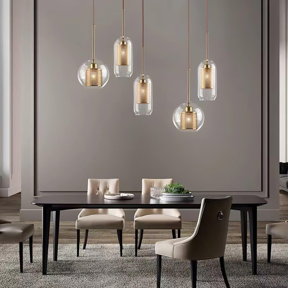 Suspension Nénuphar en verre et métal – vue 42