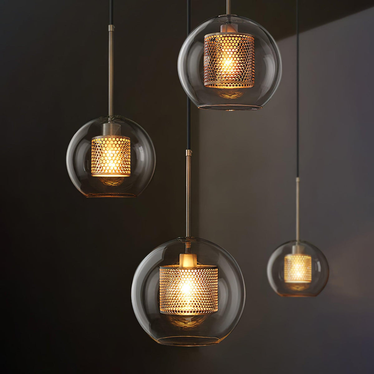 Suspension Nénuphar en verre et métal – vue 44