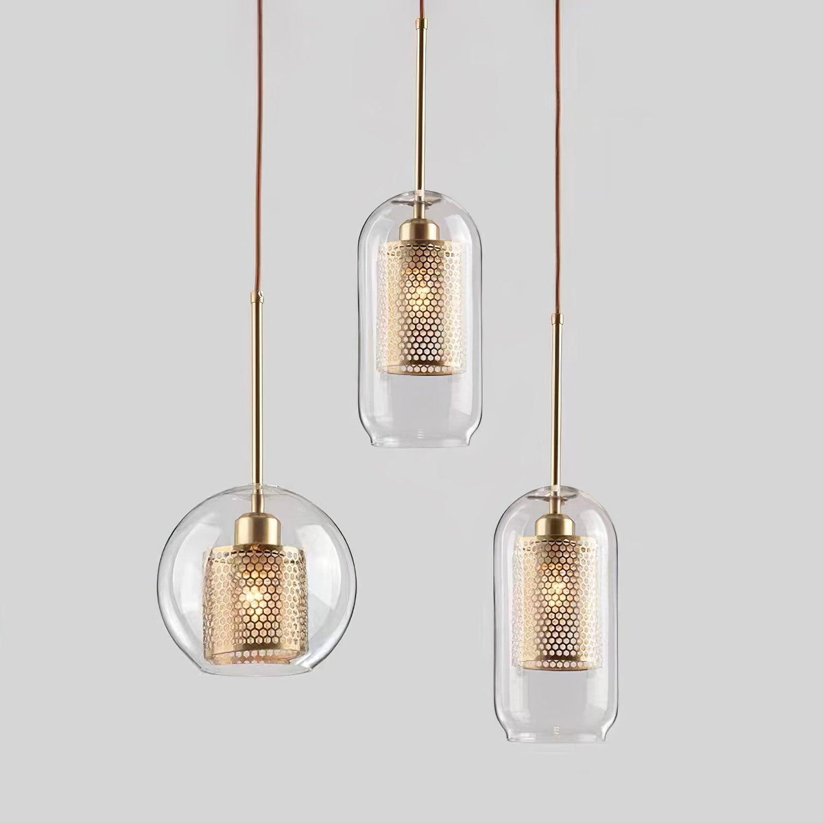 Suspension Nénuphar en verre et métal – vue 54