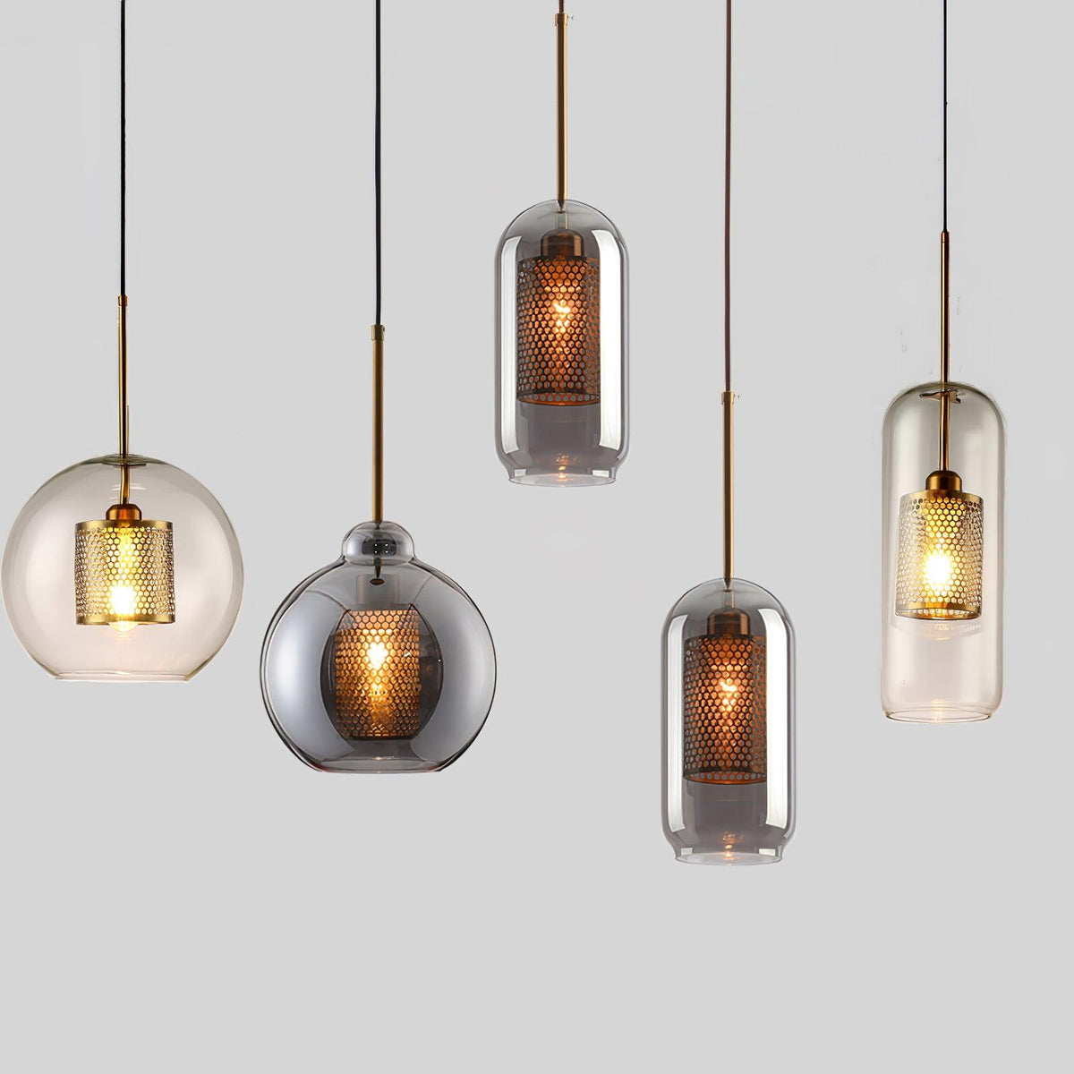 Suspension Nénuphar en verre et métal – vue 57