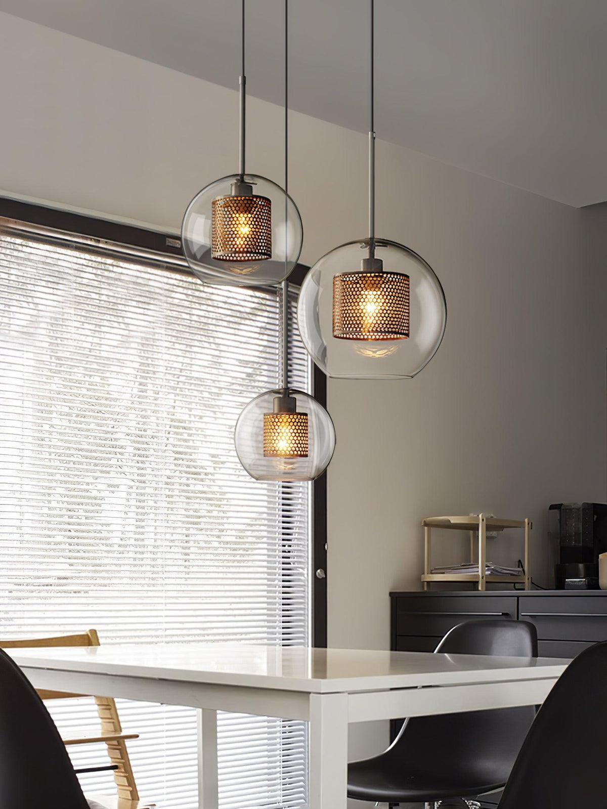 Suspension Nénuphar en verre et métal – vue 59