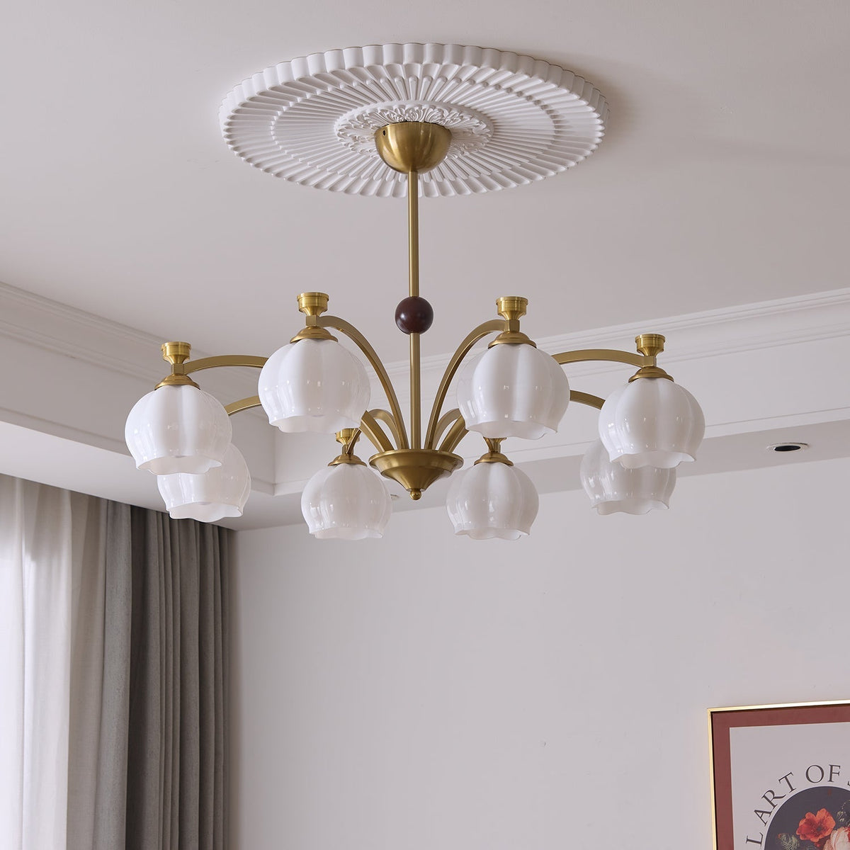 Lustre Lande en verre et bois – vue 16