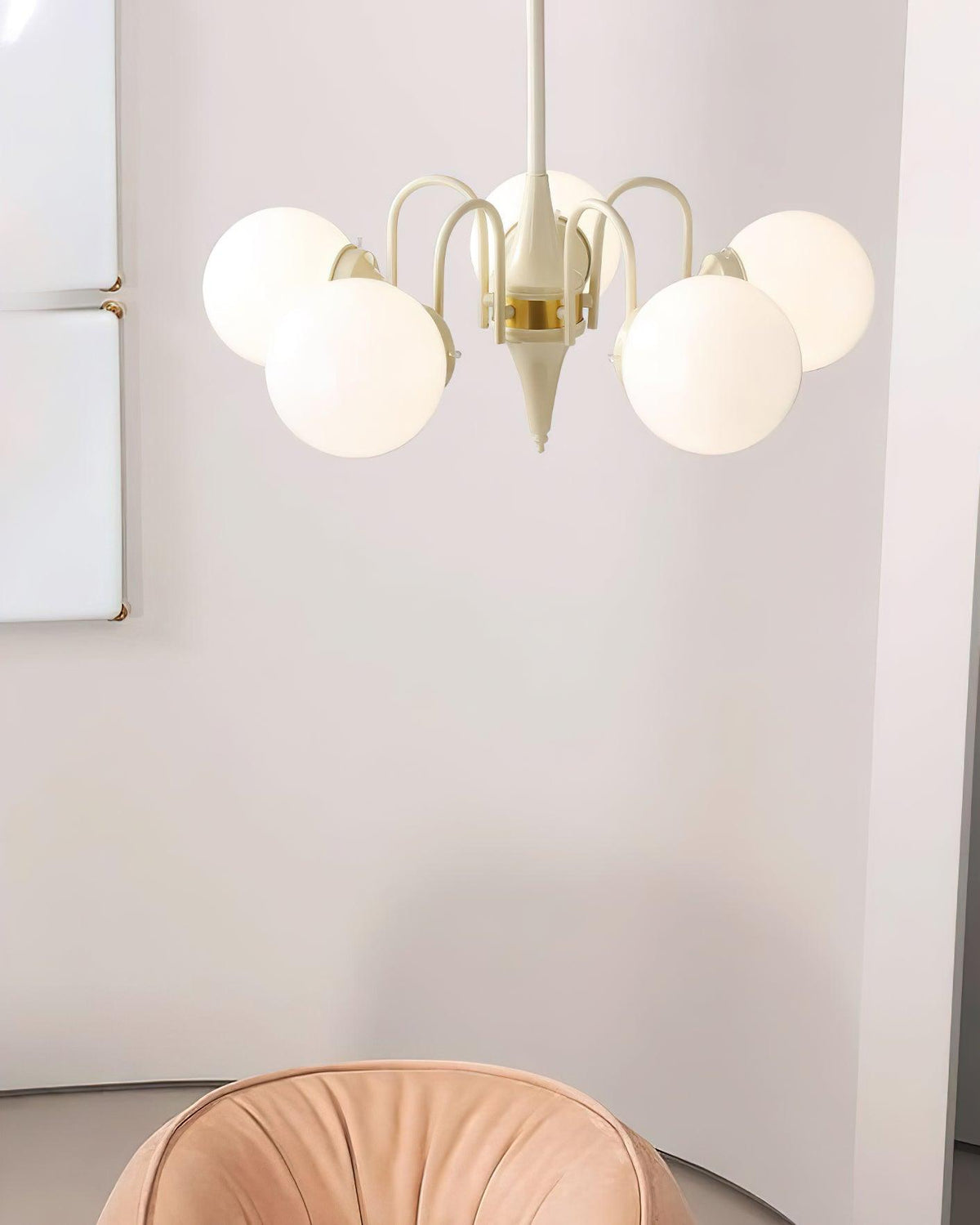 Lustre Loriot en verre et métal – vue 26
