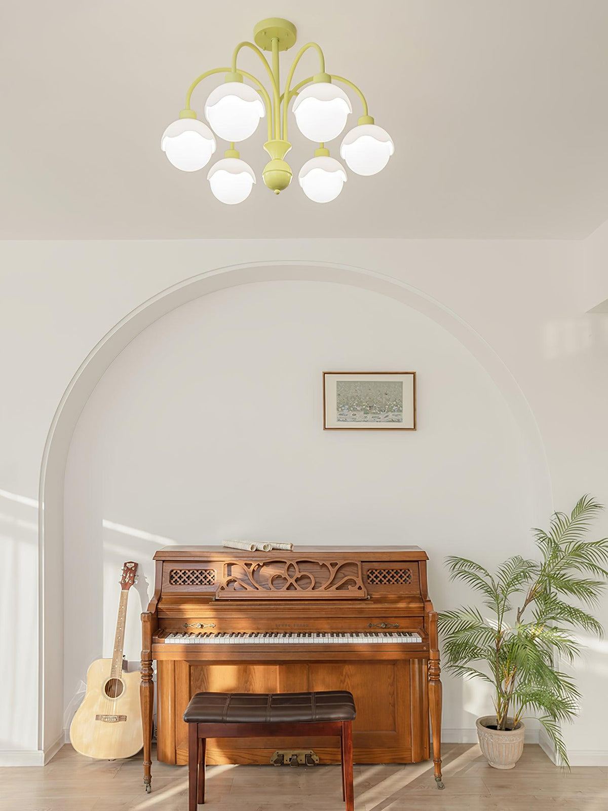 Lustre Euterpe en verre et métal – vue 10