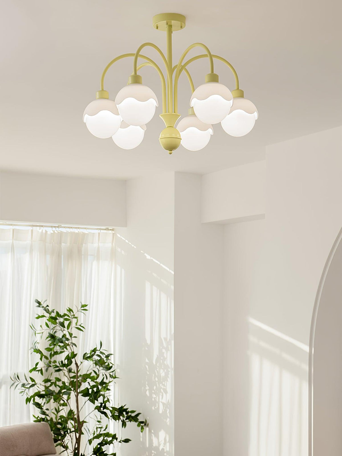 Lustre Euterpe en verre et métal – vue 15