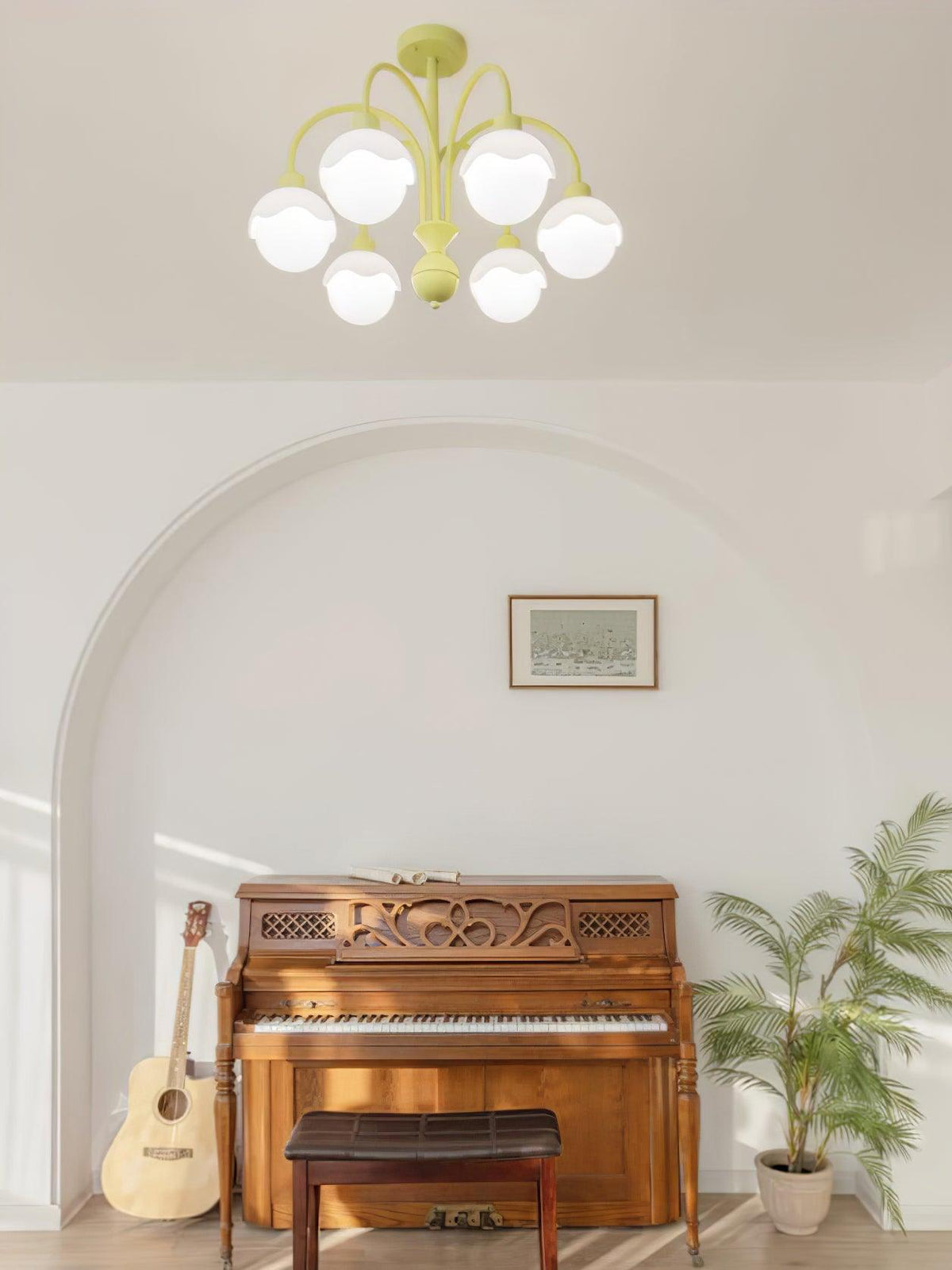 Lustre Euterpe en verre et métal – vue 14