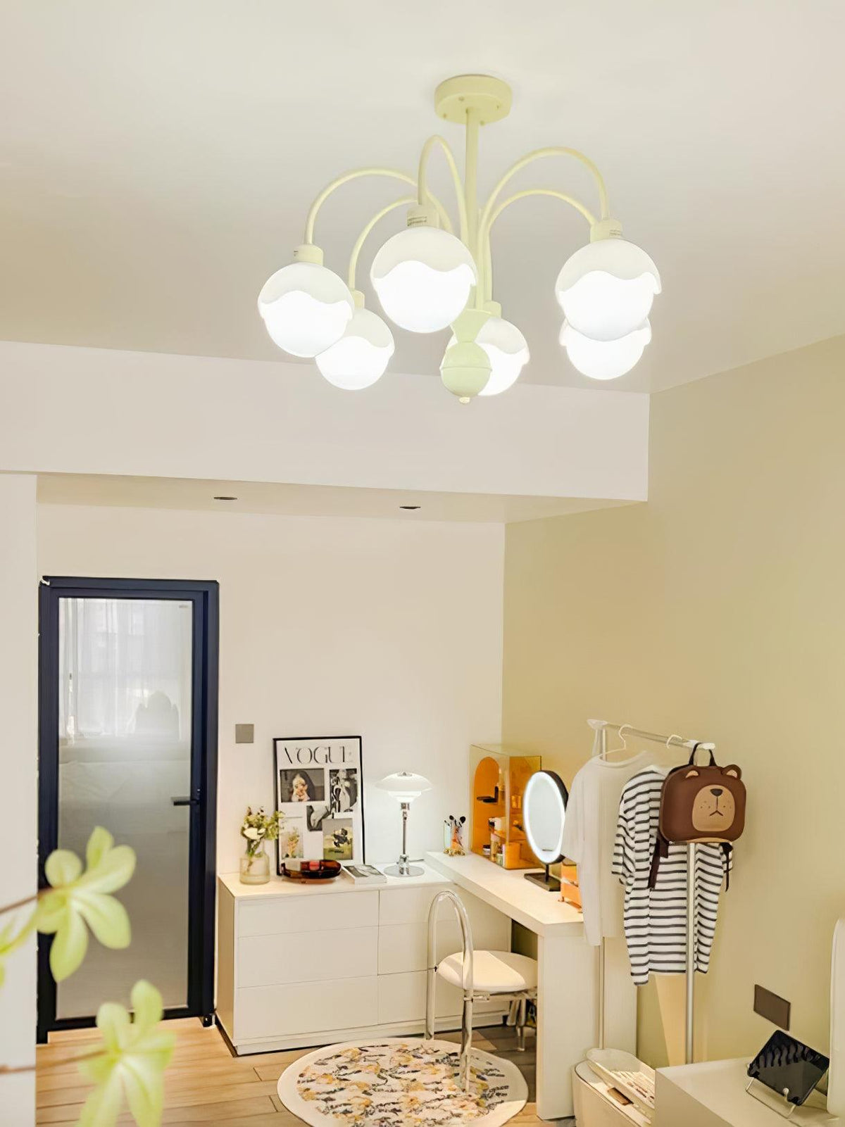 Lustre Euterpe en verre et métal – vue 12