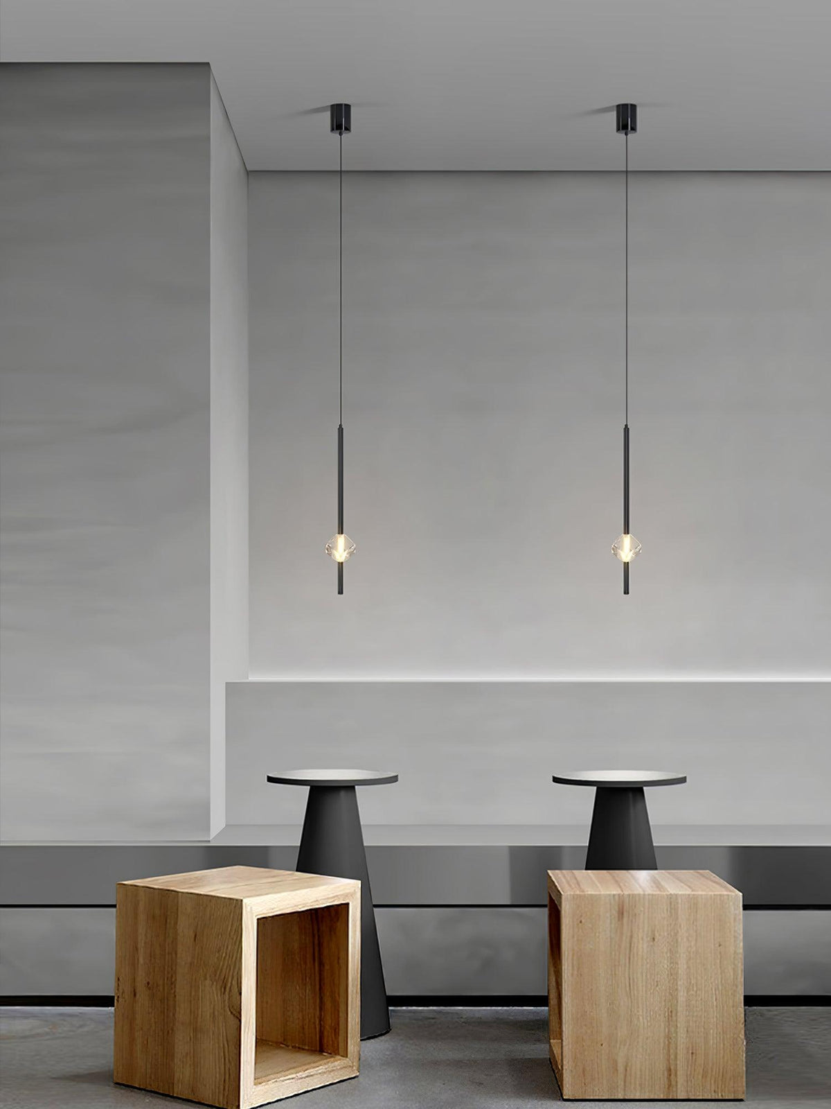 Suspension Verrière en cristal et aluminium – vue 19