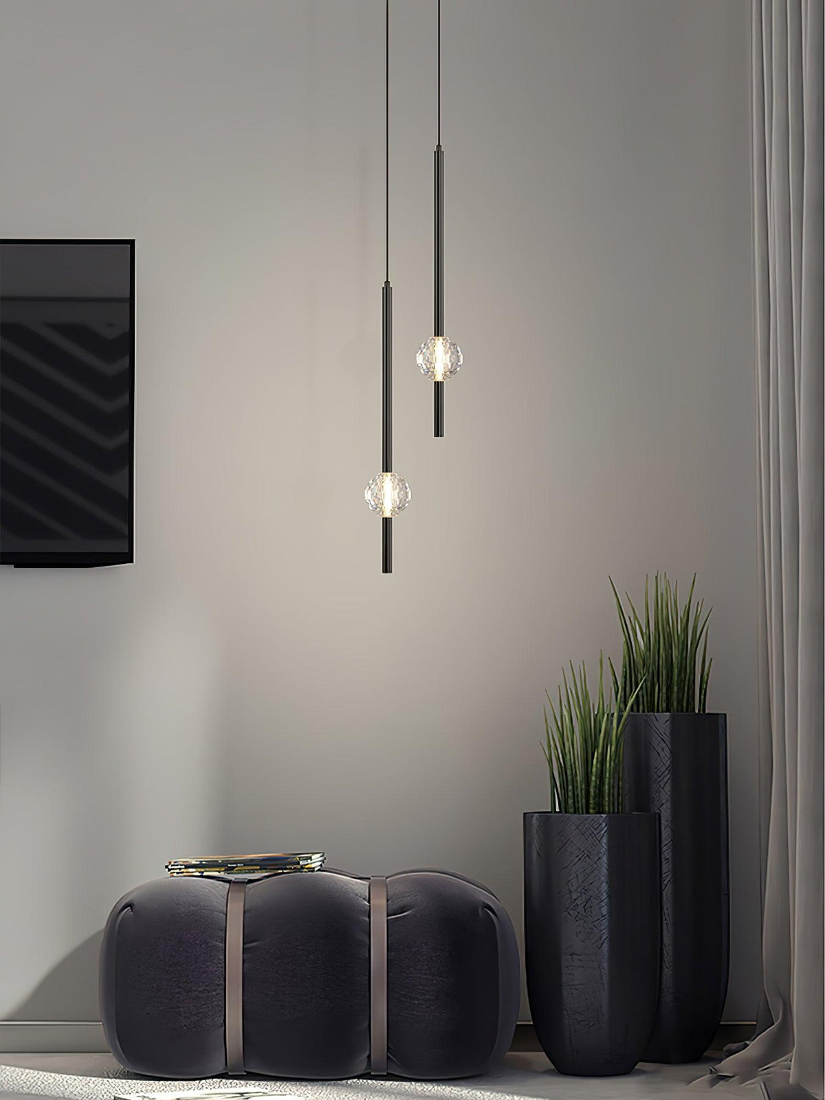 Suspension Verrière en cristal et aluminium – vue 20
