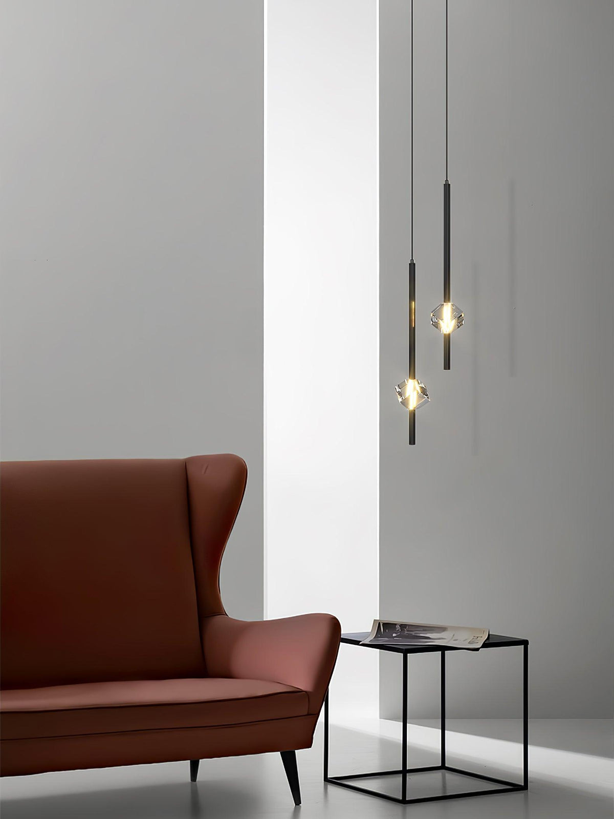 Suspension Verrière en cristal et aluminium – vue 21