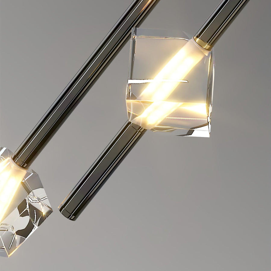 Suspension Verrière en cristal et aluminium – vue 2