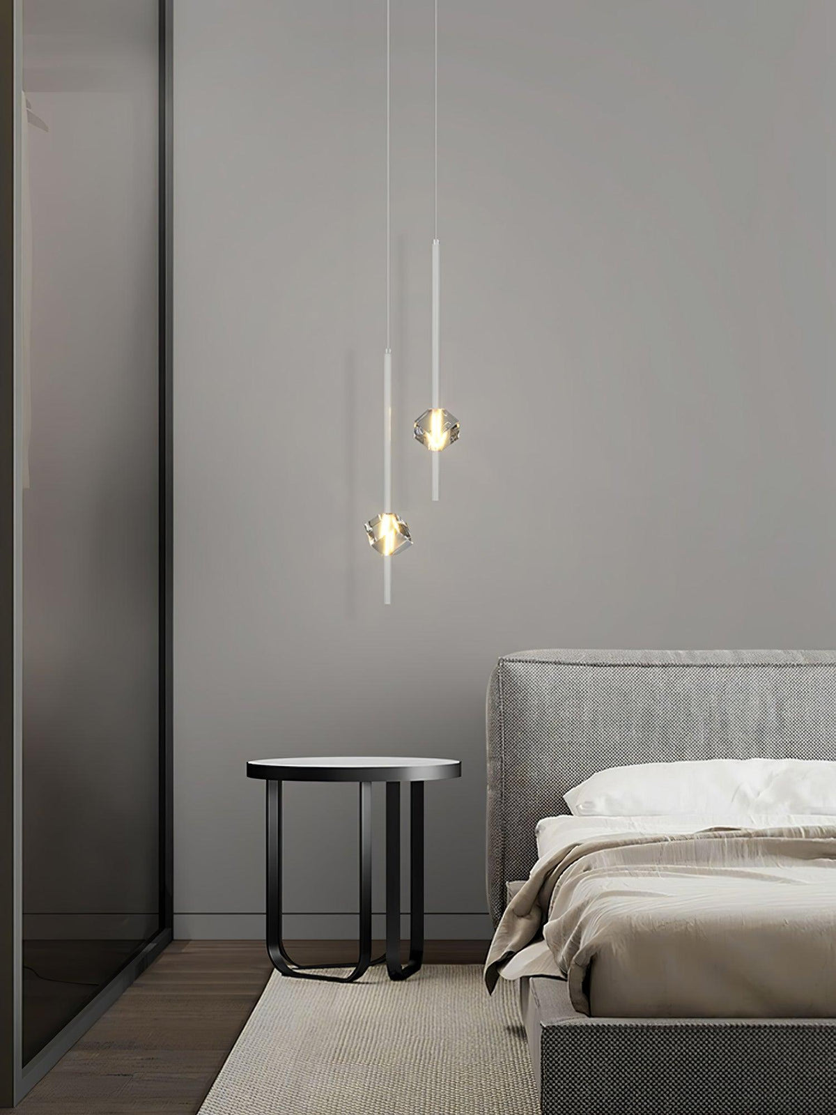 Suspension Verrière en cristal et aluminium – vue 15