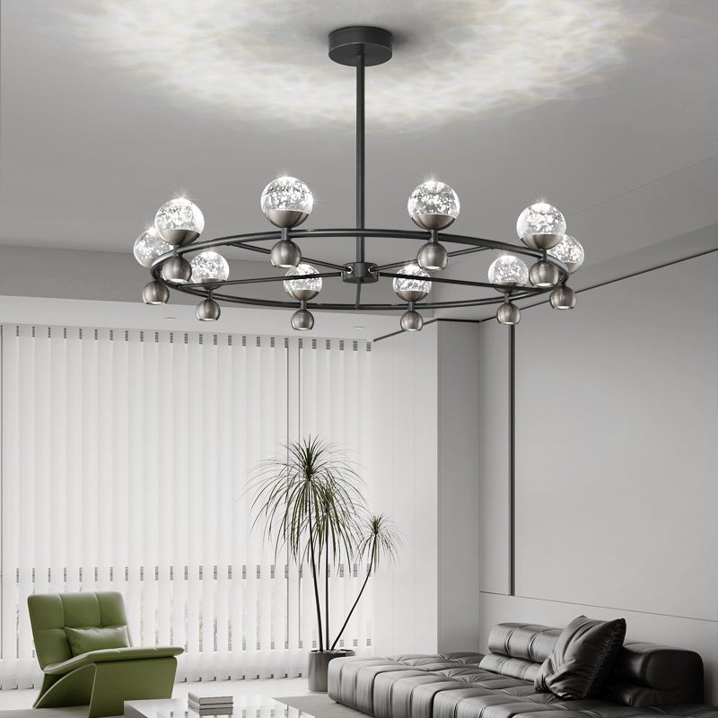 Lustre Bosquet en cristal et laiton – vue 2
