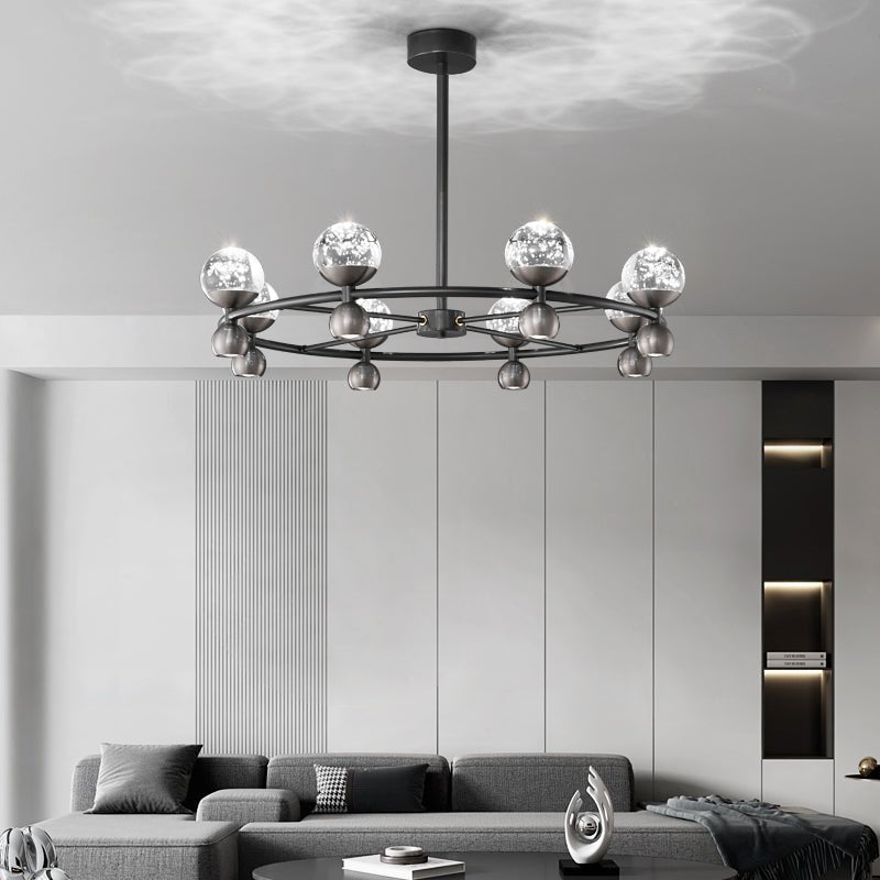 Lustre Bosquet en cristal et laiton – vue 3