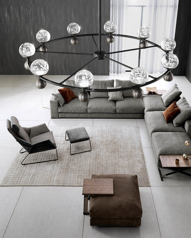 Lustre Bosquet en cristal et laiton – vue 9