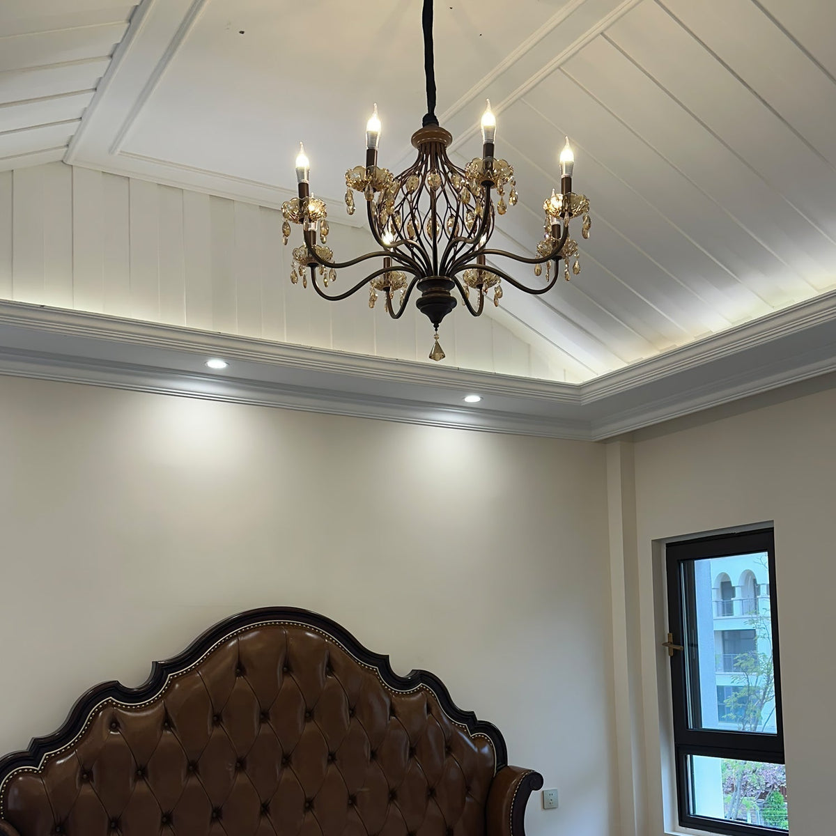 Lustre Diadème en cristal et métal – vue 14