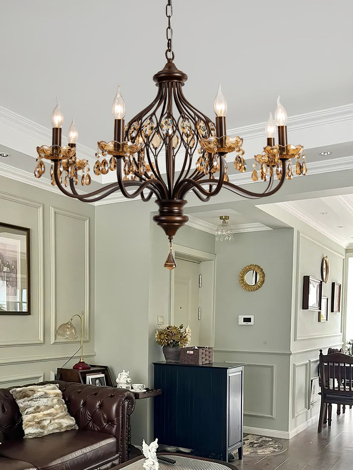 Lustre Diadème en cristal et métal – vue 9