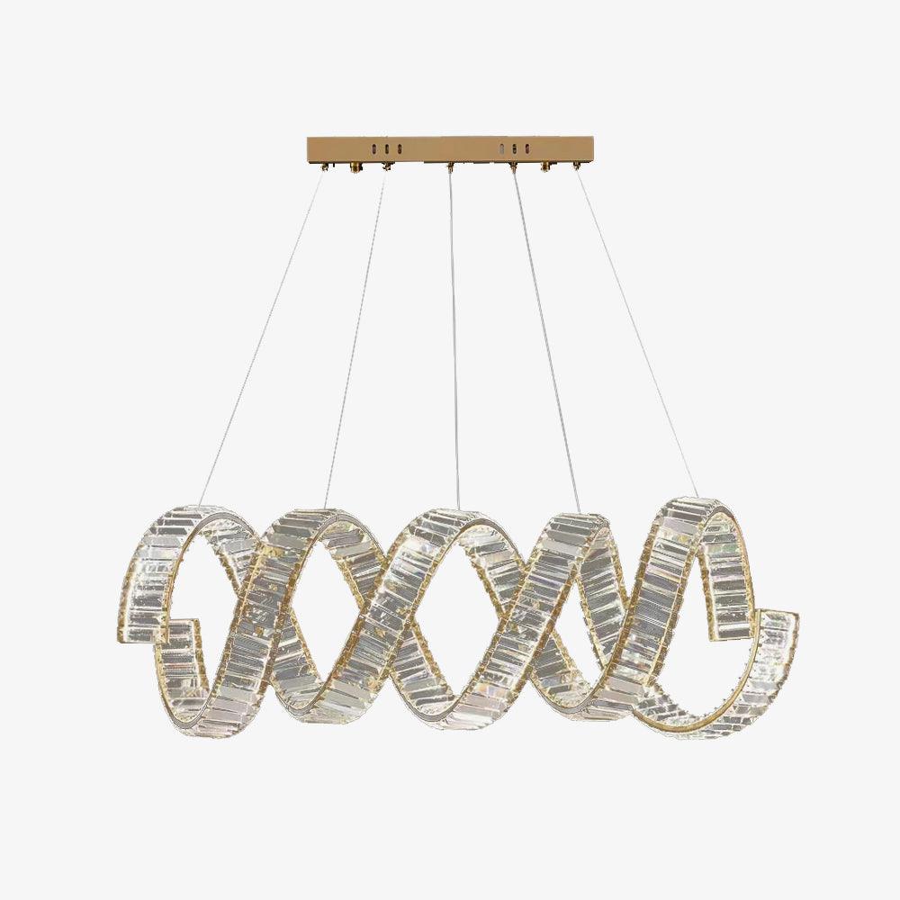 Lustre Jonquille en cristal et métal – vue 25