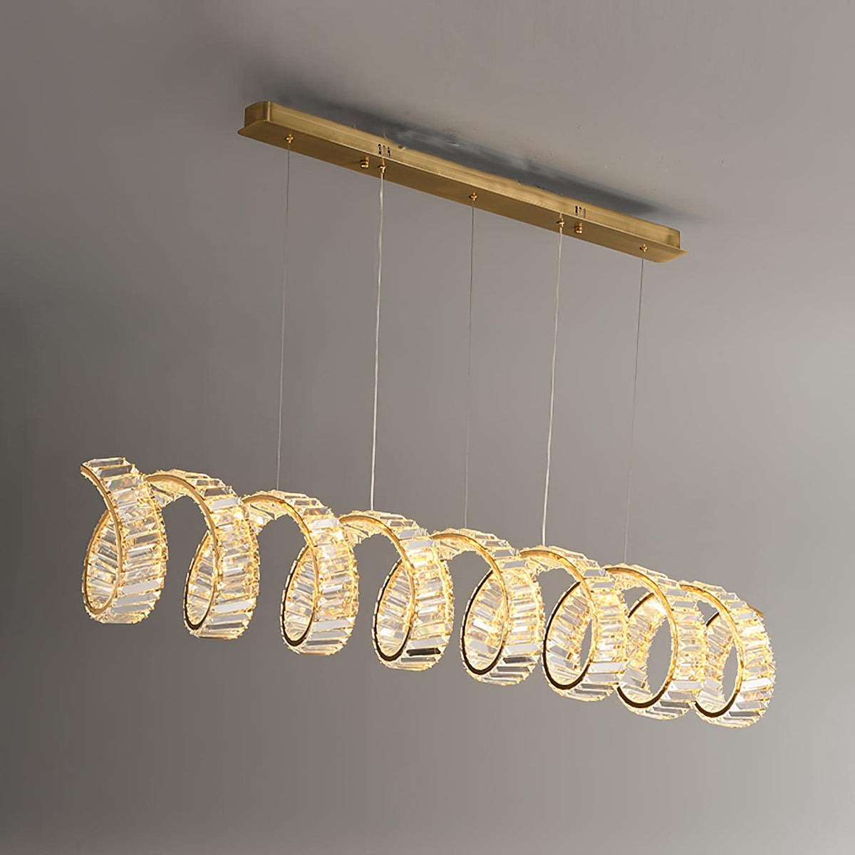 Lustre Jonquille en cristal et métal – vue 31