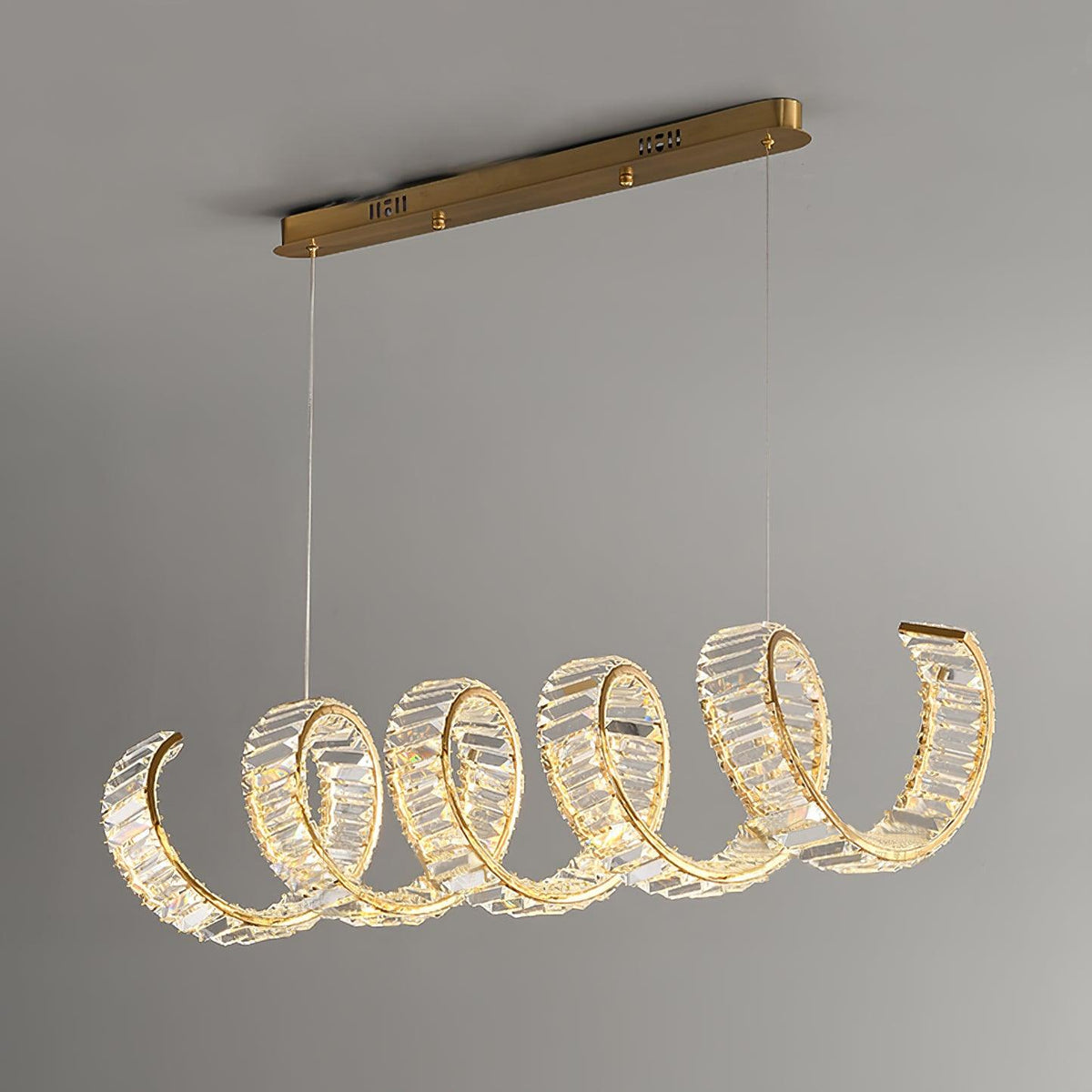 Lustre Jonquille en cristal et métal – vue 33