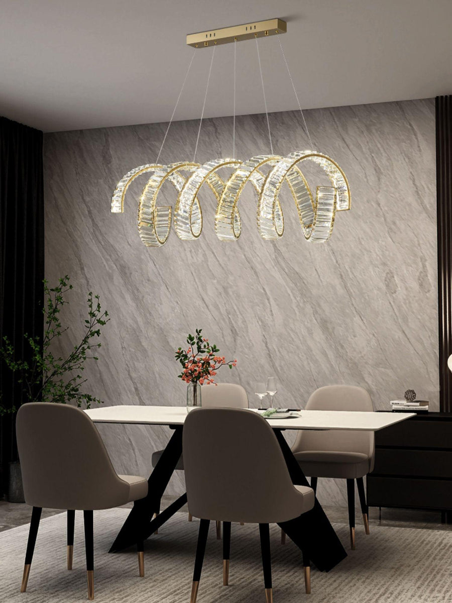 Lustre Jonquille en cristal et métal – vue 5