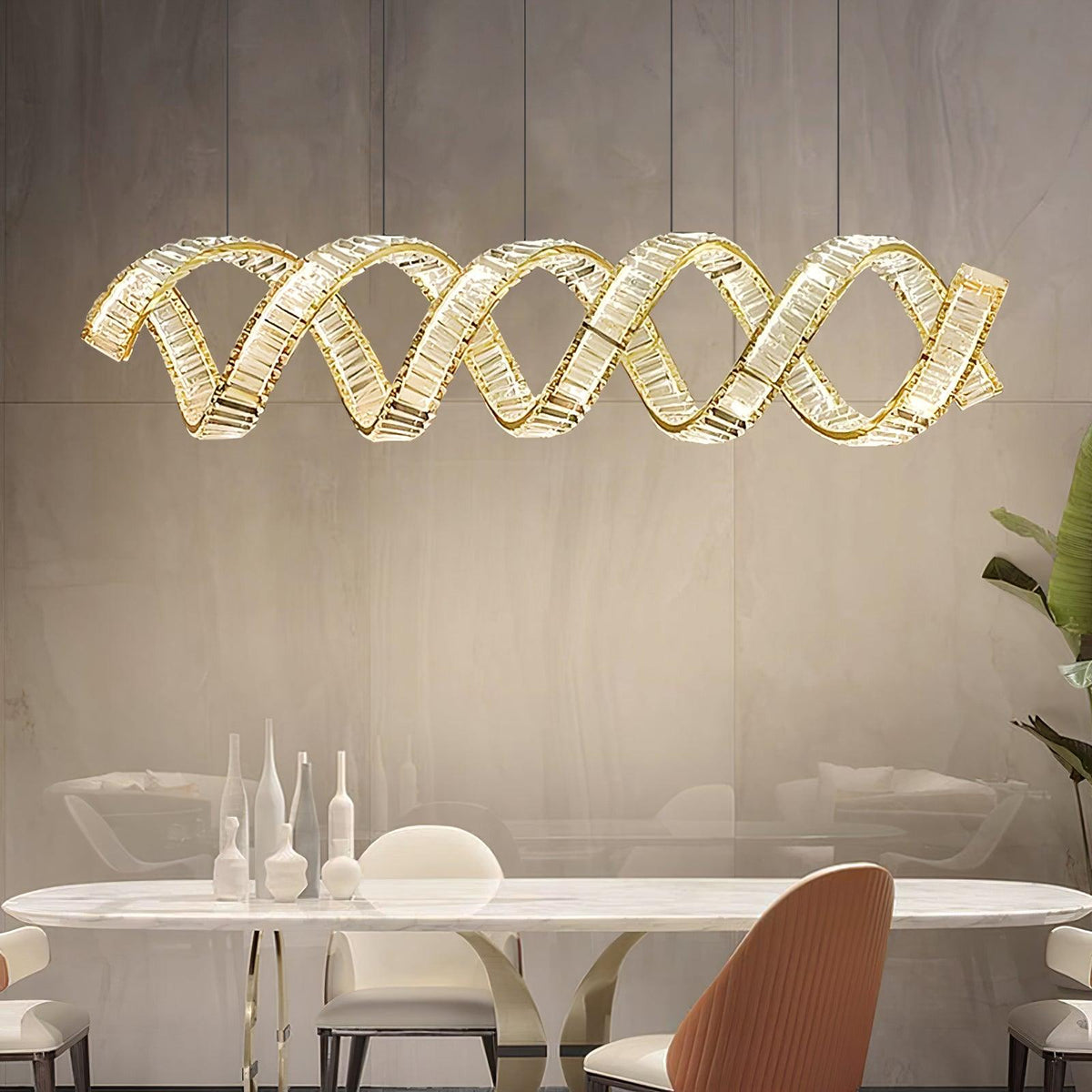 Lustre Jonquille en cristal et métal – vue 26