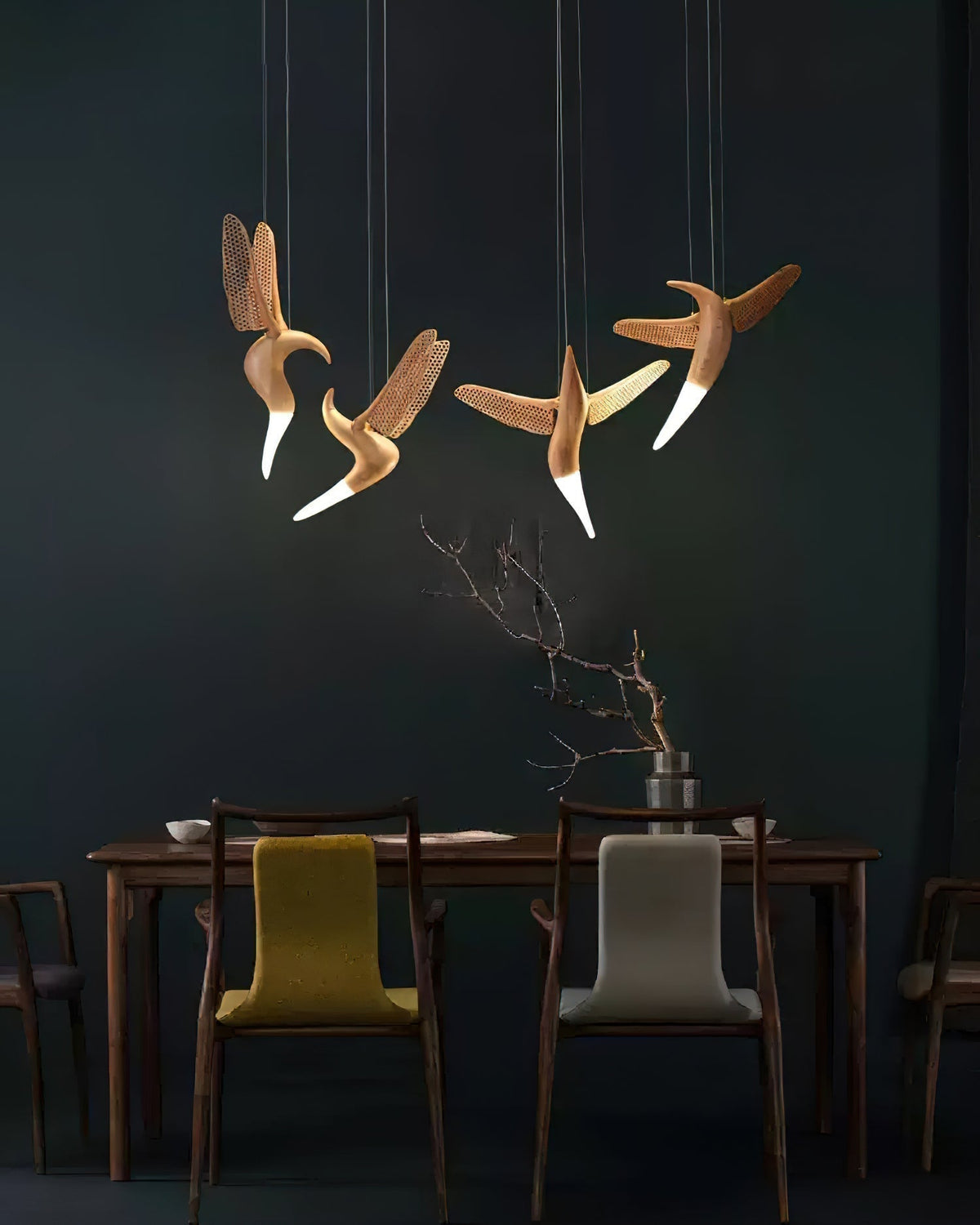 Lustre Nautile en bois et métal – vue 22
