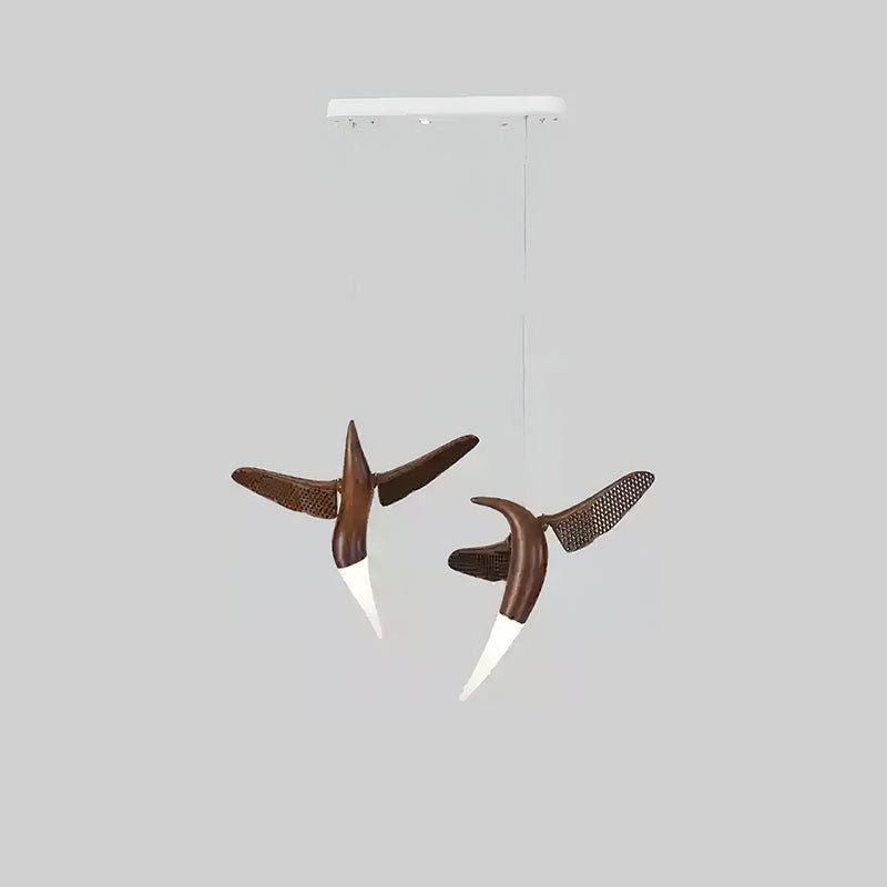 Lustre Nautile en bois et métal – vue 3