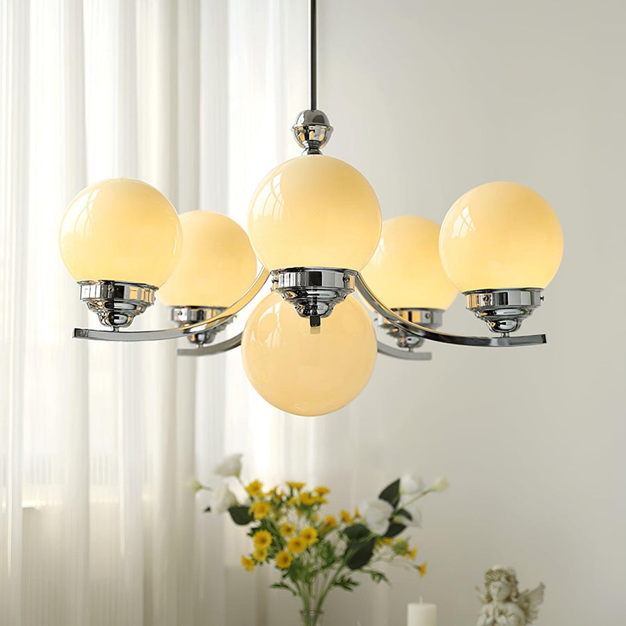 Lustre Célia en verre et fer – vue 4