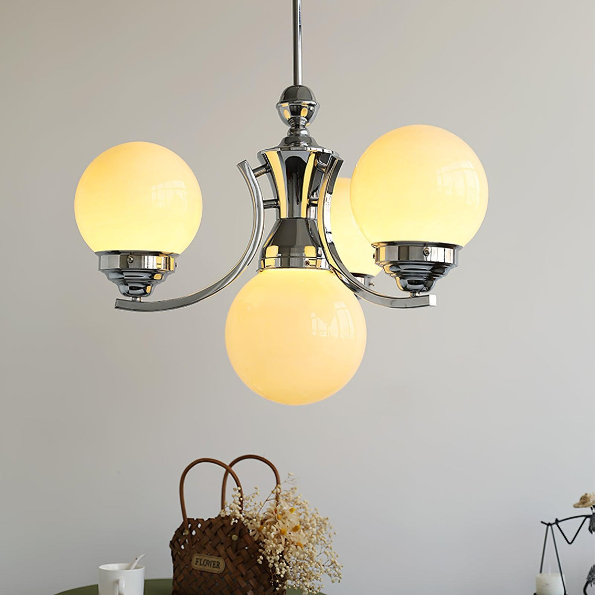 Lustre Célia en verre et fer – vue 16